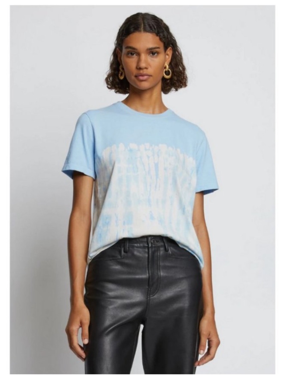 🆕 NWOT Proenza Schouler | PSWL White Label Dotted Tie Dye Tee | White/Sky Blue